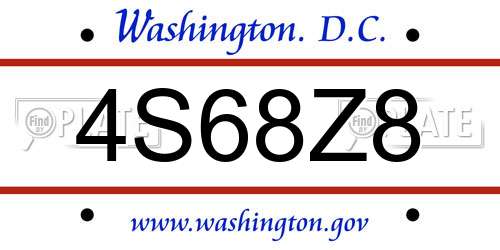 4S68Z8 District Of Columbia License Plate
