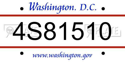 4S81510 District Of Columbia License Plate