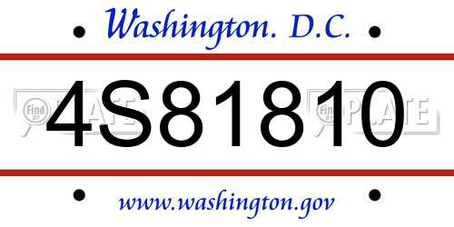 4S81810 District Of Columbia License Plate