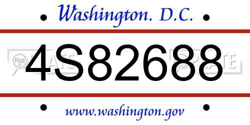 4S82688 District Of Columbia License Plate