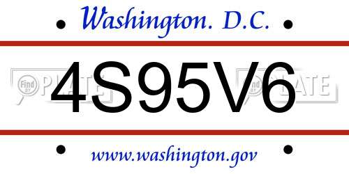 4S95V6 District Of Columbia License Plate
