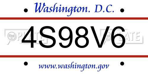 4S98V6 District Of Columbia License Plate