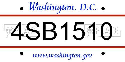 4SB1510 District Of Columbia License Plate