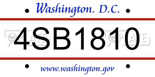 4SB1810 District Of Columbia License Plate