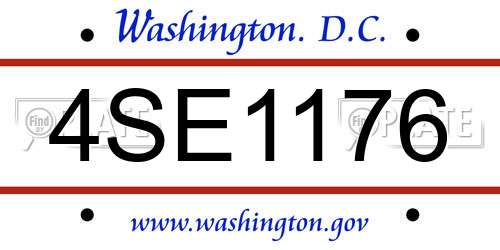4SE1176 District Of Columbia License Plate