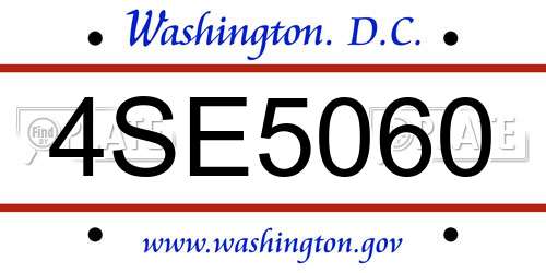 4SE5060 District Of Columbia License Plate