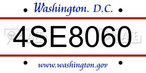 4SE8060 District Of Columbia License Plate