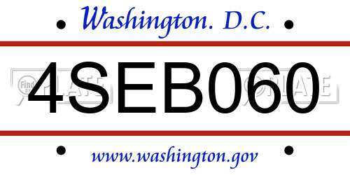 4SEB060 District Of Columbia License Plate