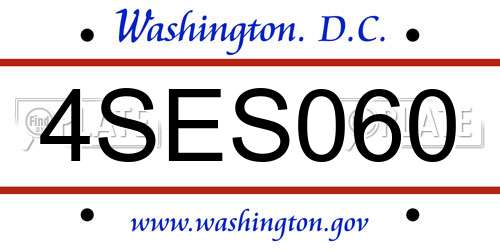 4SES060 District Of Columbia License Plate