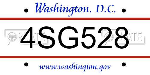 4SG528 District Of Columbia License Plate
