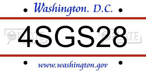 4SGS28 District Of Columbia License Plate
