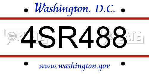 4SR488 District Of Columbia License Plate