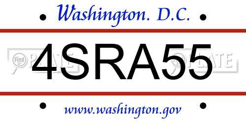4SRA55 District Of Columbia License Plate