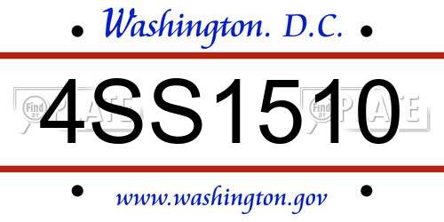 4SS1510 District Of Columbia License Plate