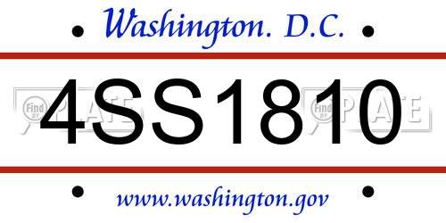 4SS1810 District Of Columbia License Plate