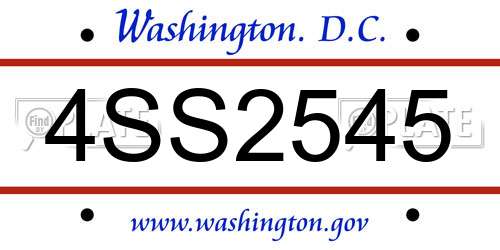 4SS2545 District Of Columbia License Plate