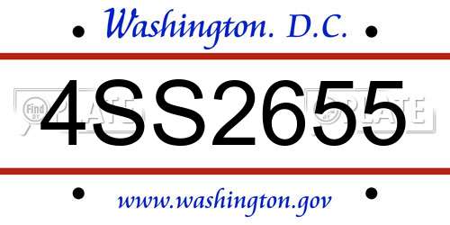 4SS2655 District Of Columbia License Plate