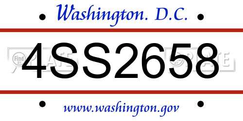 4SS2658 District Of Columbia License Plate