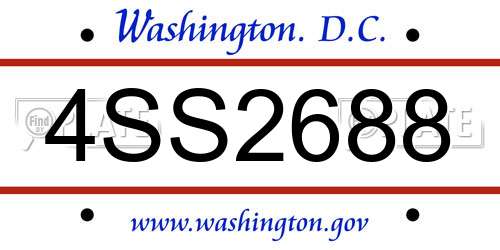 4SS2688 District Of Columbia License Plate