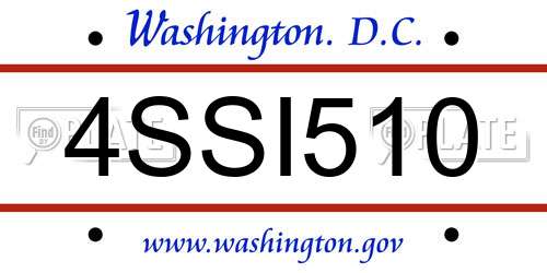 4SSI510 District Of Columbia License Plate
