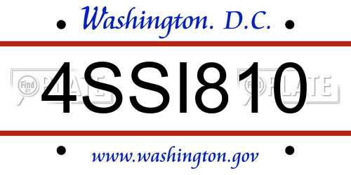4SSI810 District Of Columbia License Plate