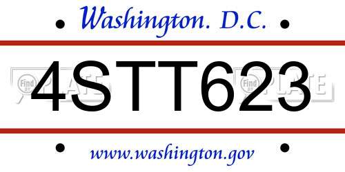 4STT623 District Of Columbia License Plate
