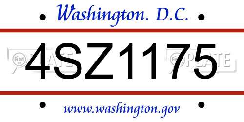 4SZ1175 District Of Columbia License Plate