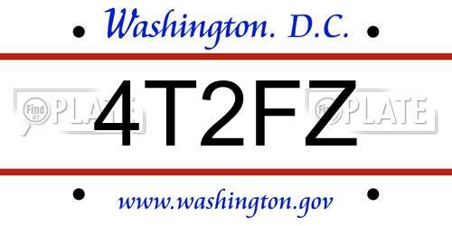 4T2FZ District Of Columbia License Plate