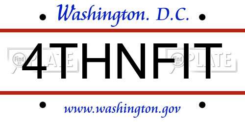 4THNFIT District Of Columbia License Plate