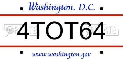4TOT64 District Of Columbia License Plate
