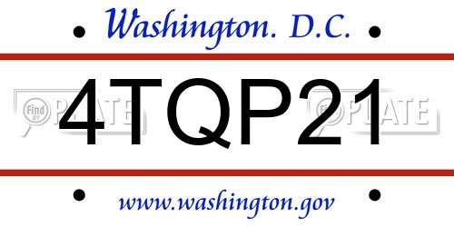 4TQP21 District Of Columbia License Plate