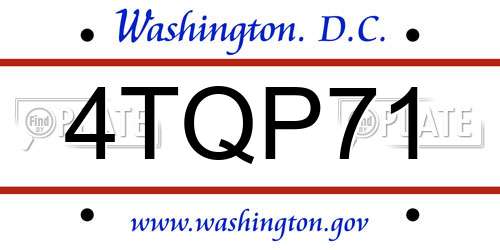 4TQP71 District Of Columbia License Plate