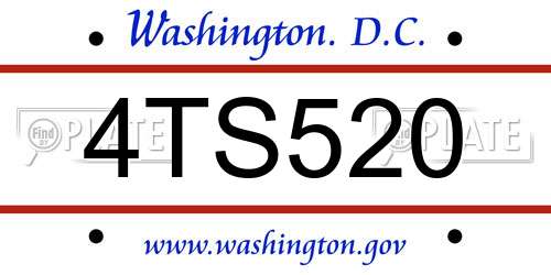 4TS520 District Of Columbia License Plate