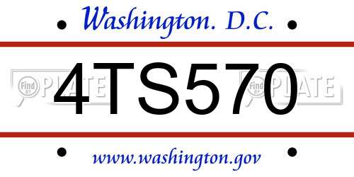 4TS570 District Of Columbia License Plate