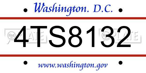4TS8132 District Of Columbia License Plate