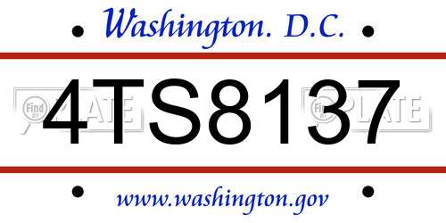4TS8137 District Of Columbia License Plate