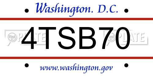 4TSB70 District Of Columbia License Plate