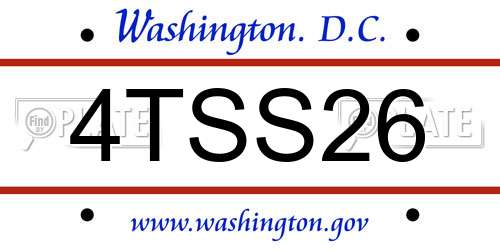 4TSS26 District Of Columbia License Plate