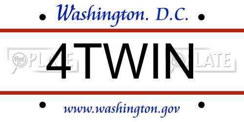 4TWIN District Of Columbia License Plate