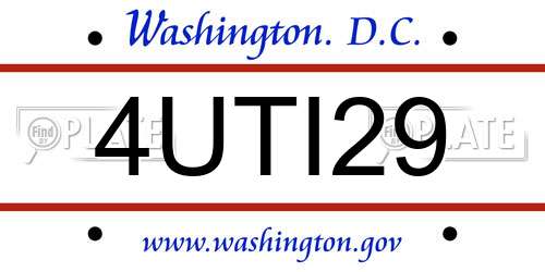 4UTI29 District Of Columbia License Plate