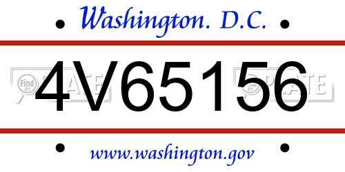 4V65156 District Of Columbia License Plate
