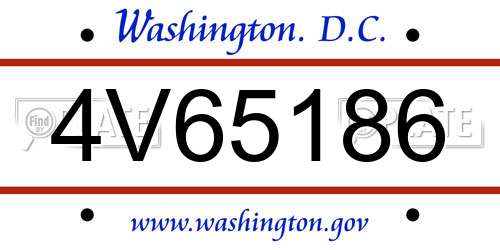 4V65186 District Of Columbia License Plate