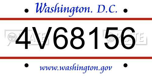 4V68156 District Of Columbia License Plate
