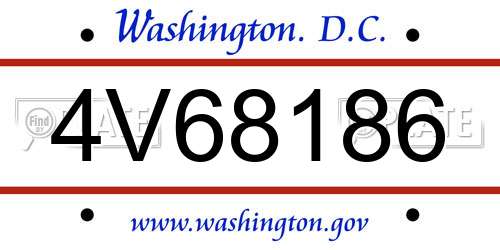 4V68186 District Of Columbia License Plate