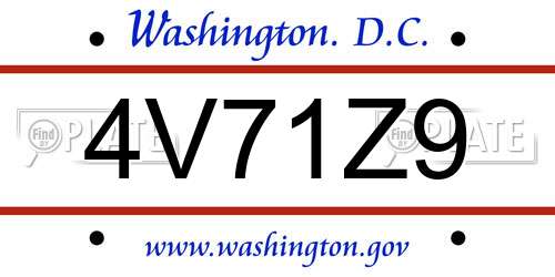4V71Z9 District Of Columbia License Plate