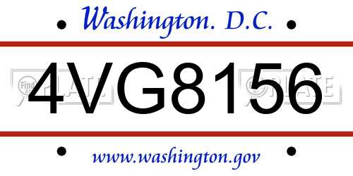 4VG8156 District Of Columbia License Plate
