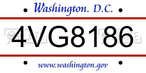 4VG8186 District Of Columbia License Plate