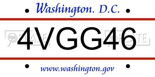 4VGG46 District Of Columbia License Plate