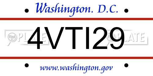 4VTI29 District Of Columbia License Plate