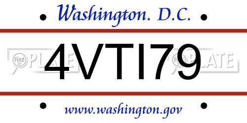 4VTI79 District Of Columbia License Plate